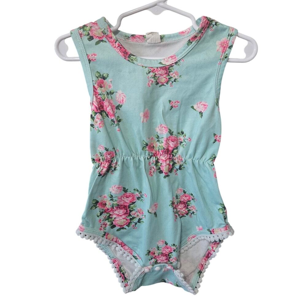 Floral Sleeveless Romper – SHEIN – 92 (2T)